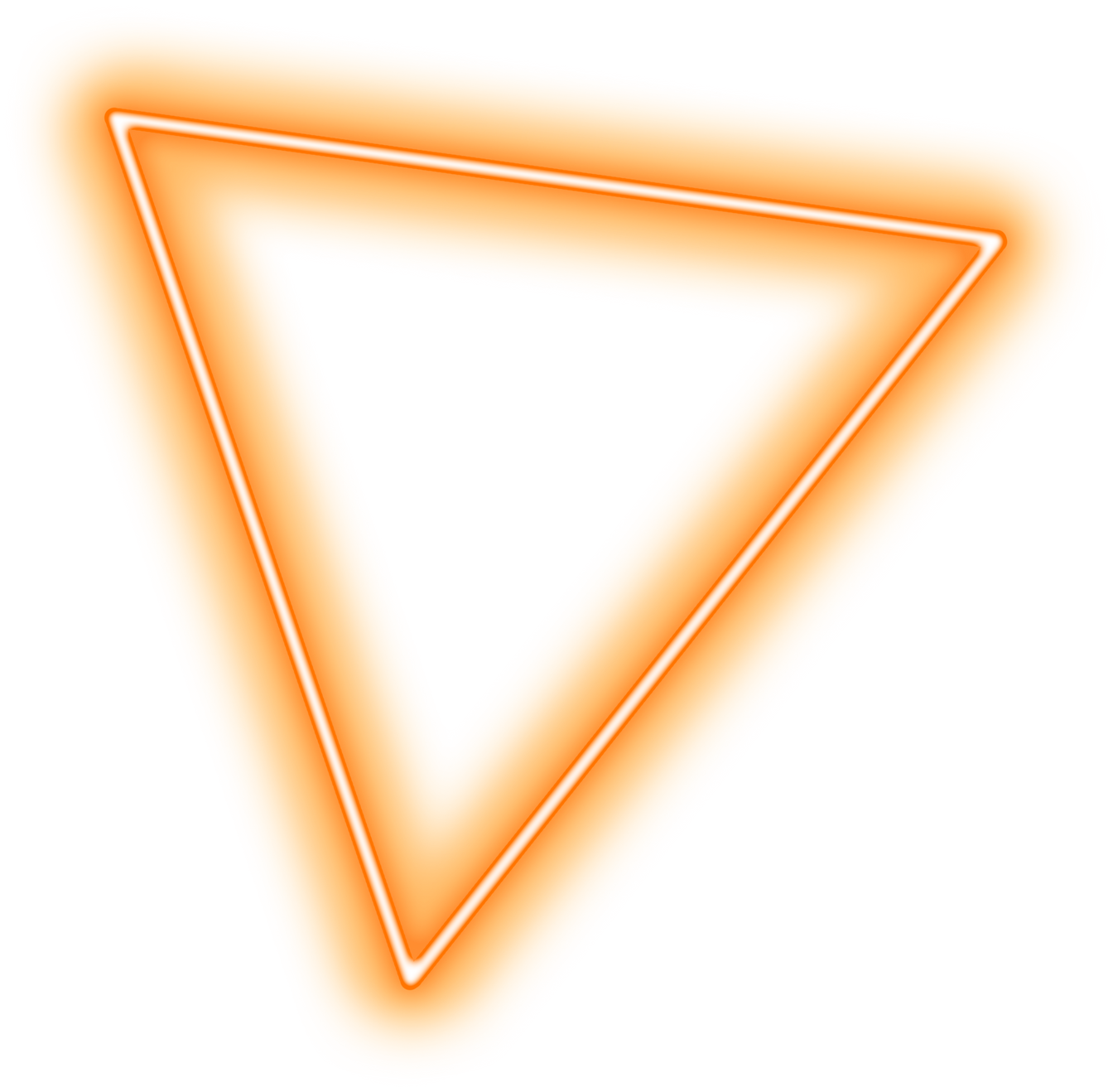 Glowing Orange Neon Triangle