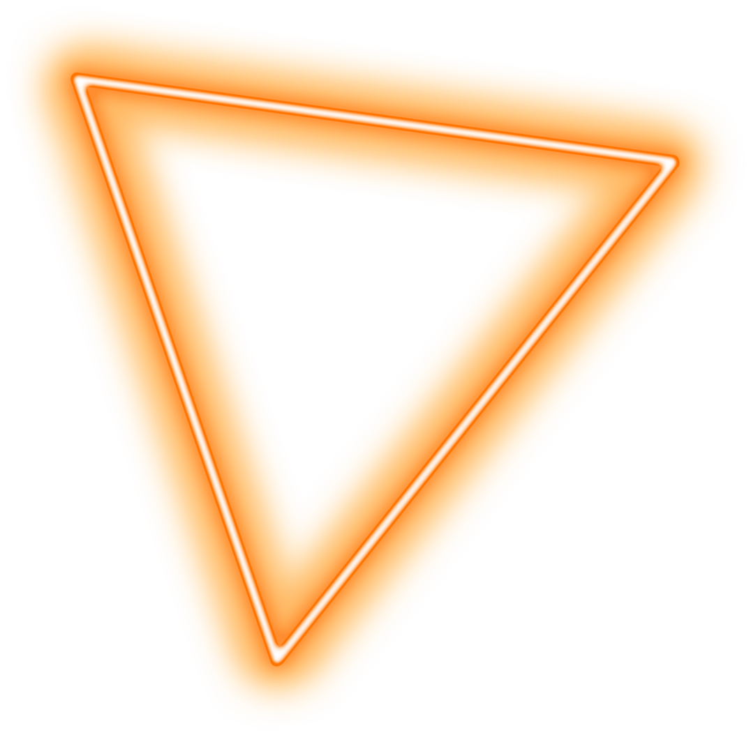 Glowing Orange Neon Triangle